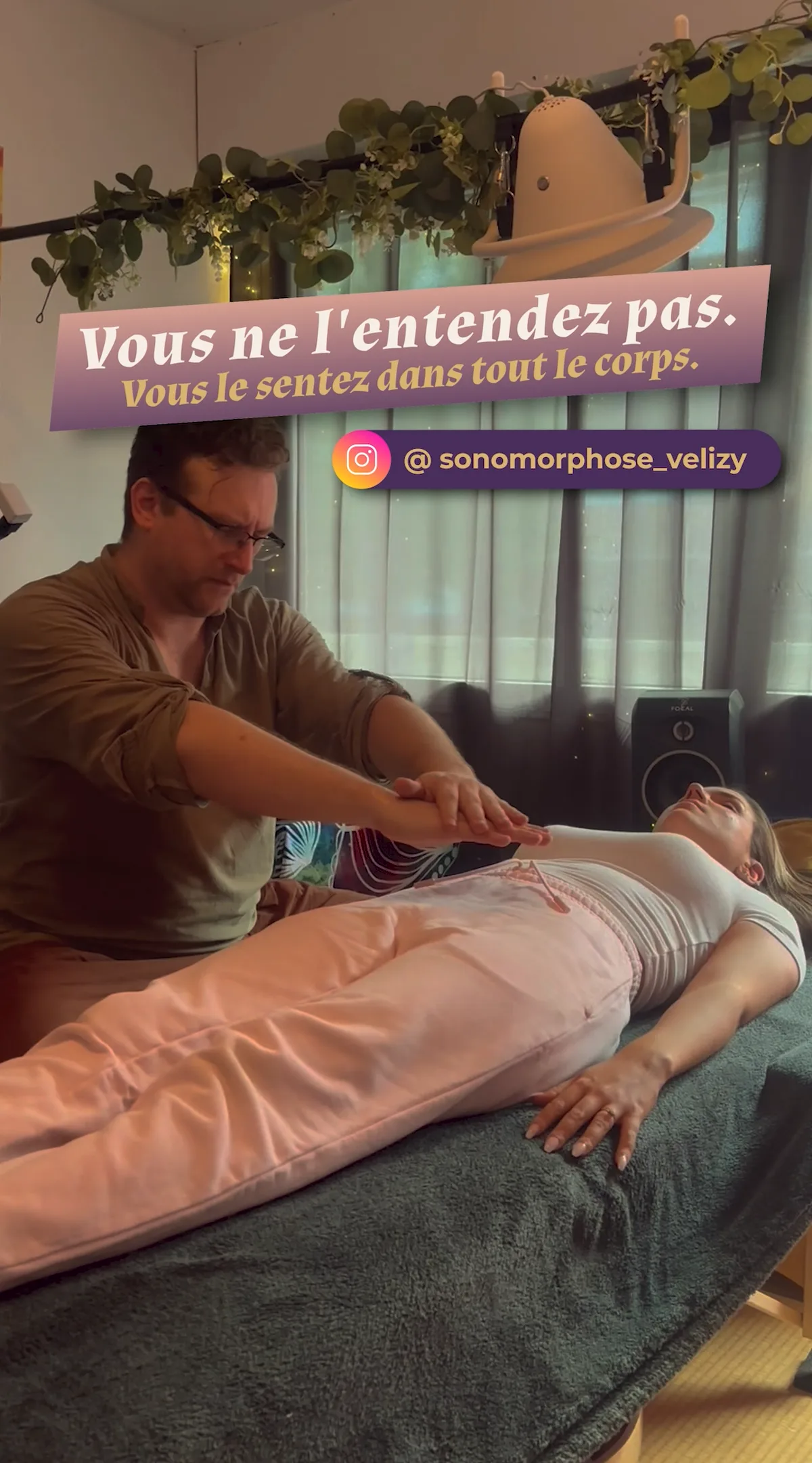Aperçu du projet Sonomorphose — séance de relaxation vibroacoustique, format vertical